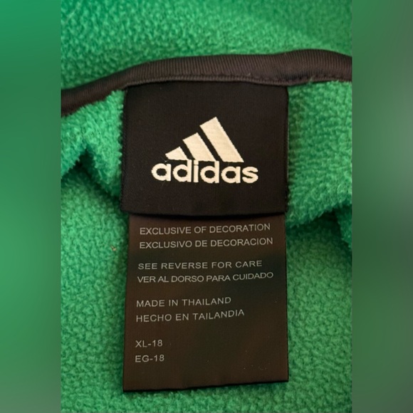 Adidas Youth Green Hoodie Size 18 (similar to women’s small) - Picture 6 of 10